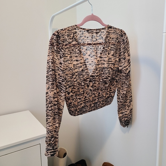 ZARA Animal Print Sheer Top - Picture 4 of 4